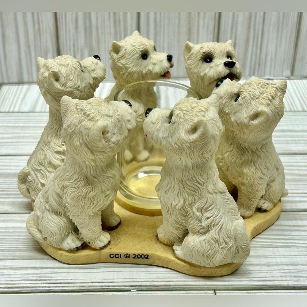 Scottie Dogs Votive Candle Holder Continental Creations True Friends Resin 5.75"